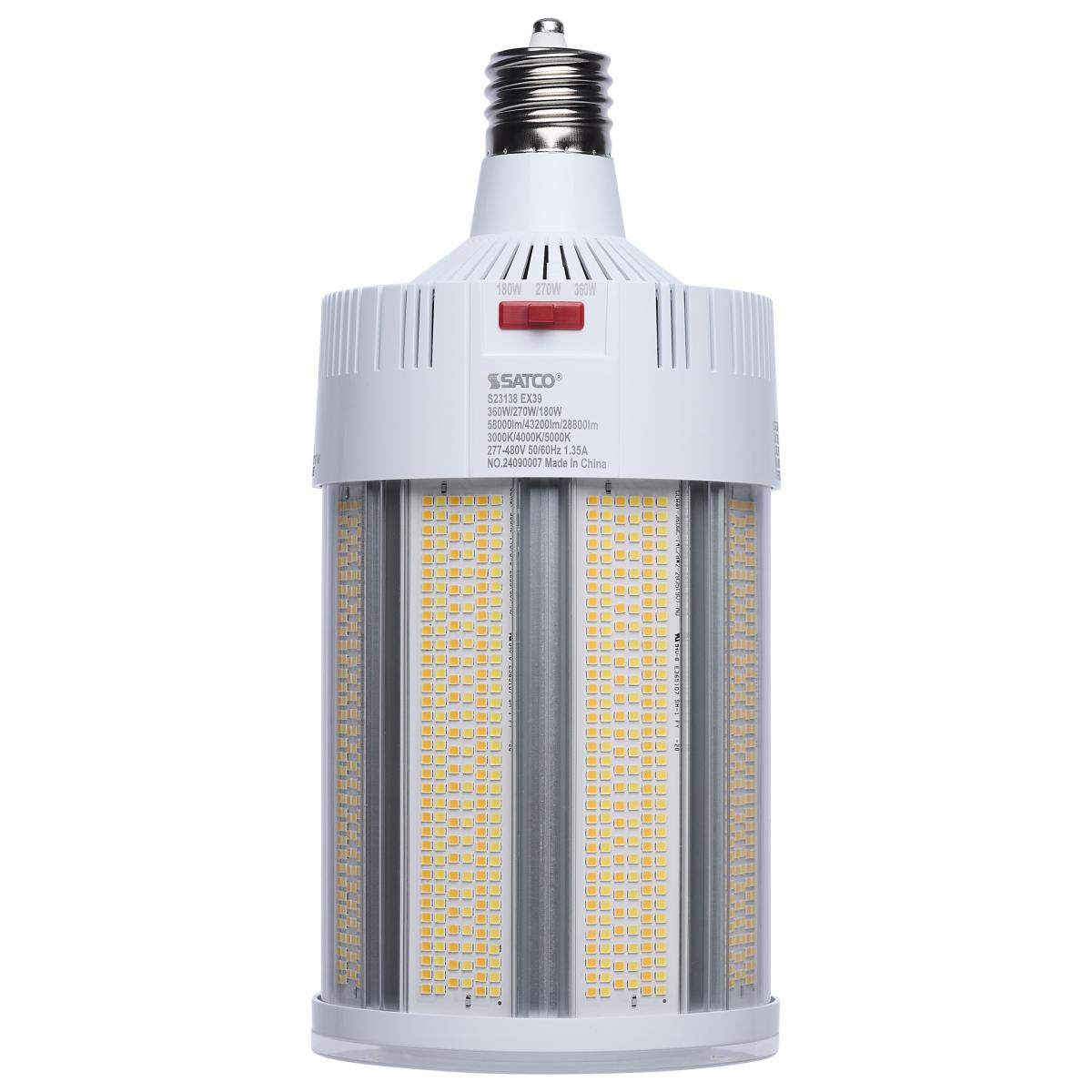 image of 360/270/180 Watt - 30K/40K/50K CCT - Field Selectable LED - Corncob - Mogul Extended Base - 277-480 Ranged Voltage - 750 Watt HID Replacement