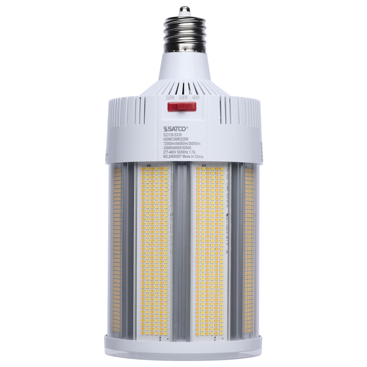 image of 450/338/225 Watt - 30K/40K/50K CCT - Field Selectable LED - Corncob - Mogul Extended Base - 277-480 Ranged Voltage - 1000 Watt HID Replacement