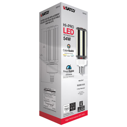 image of 54/45/36 Wattage Selectable - LED HID Replacement - CCT Selectable - Type B - Ballast Bypass - Extended Mogul base - 100-277 Volt - ColorQuick Technology - PowerQuick Technology