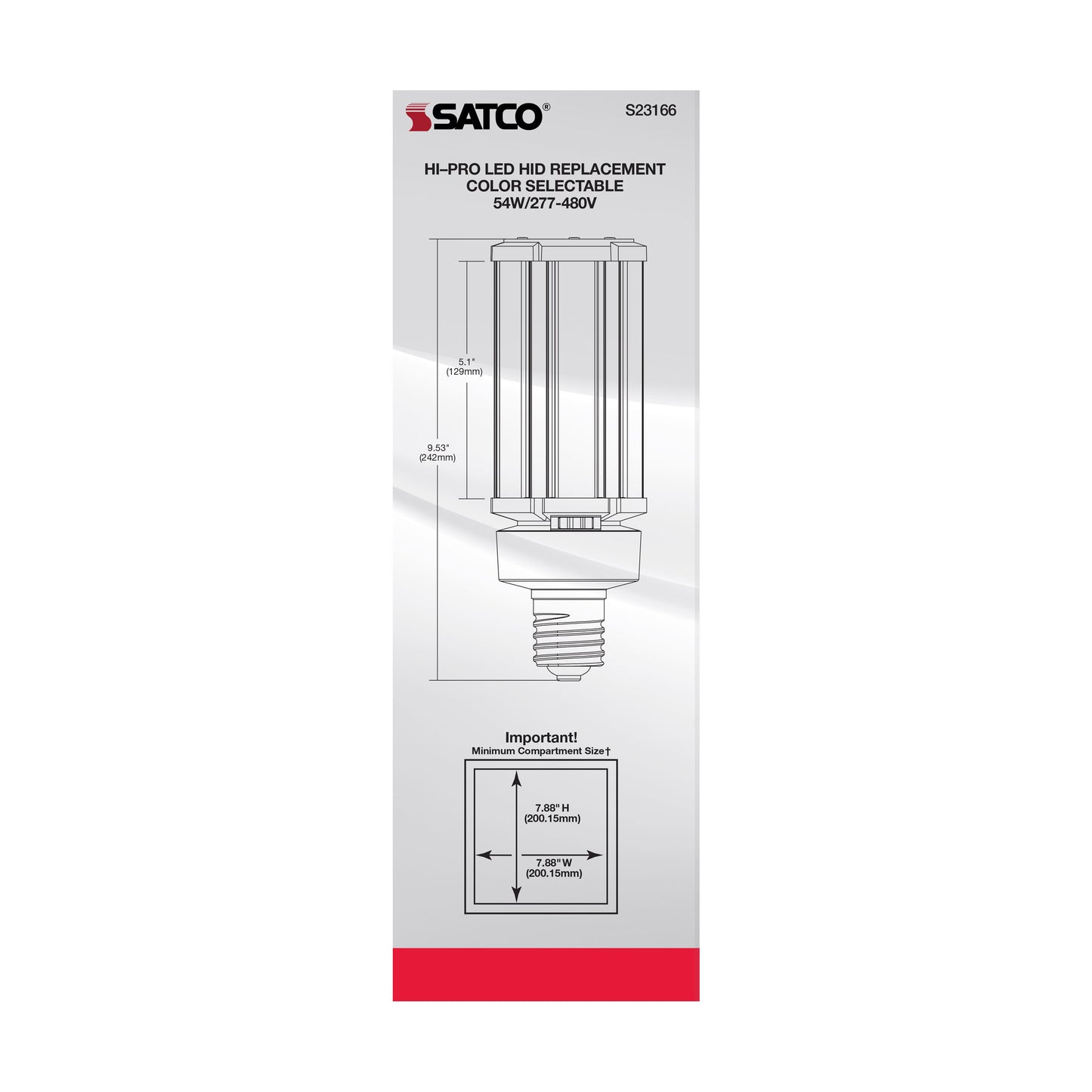 image of 54 Watt LED HID Replacement - CCT Selectable - Type B - Ballast Bypass - Mogul Extended Base - 277-480 Volt - ColorQuick Technology