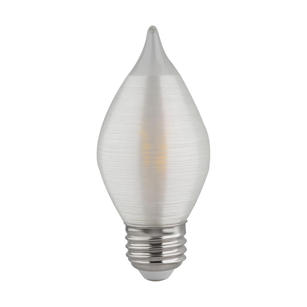 image of 4 Watt C15 LED - Satin Spun - Clear - Medium base - 2700K - 300 Lumens - 120 Volt