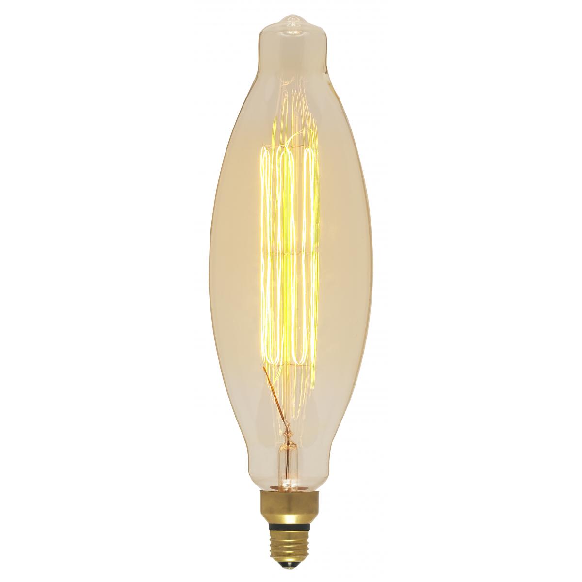 image of 100 Watt BT38 Incandescent vintage style - Amber - 2000 Average rated hours - Medium Base - 120 Volt