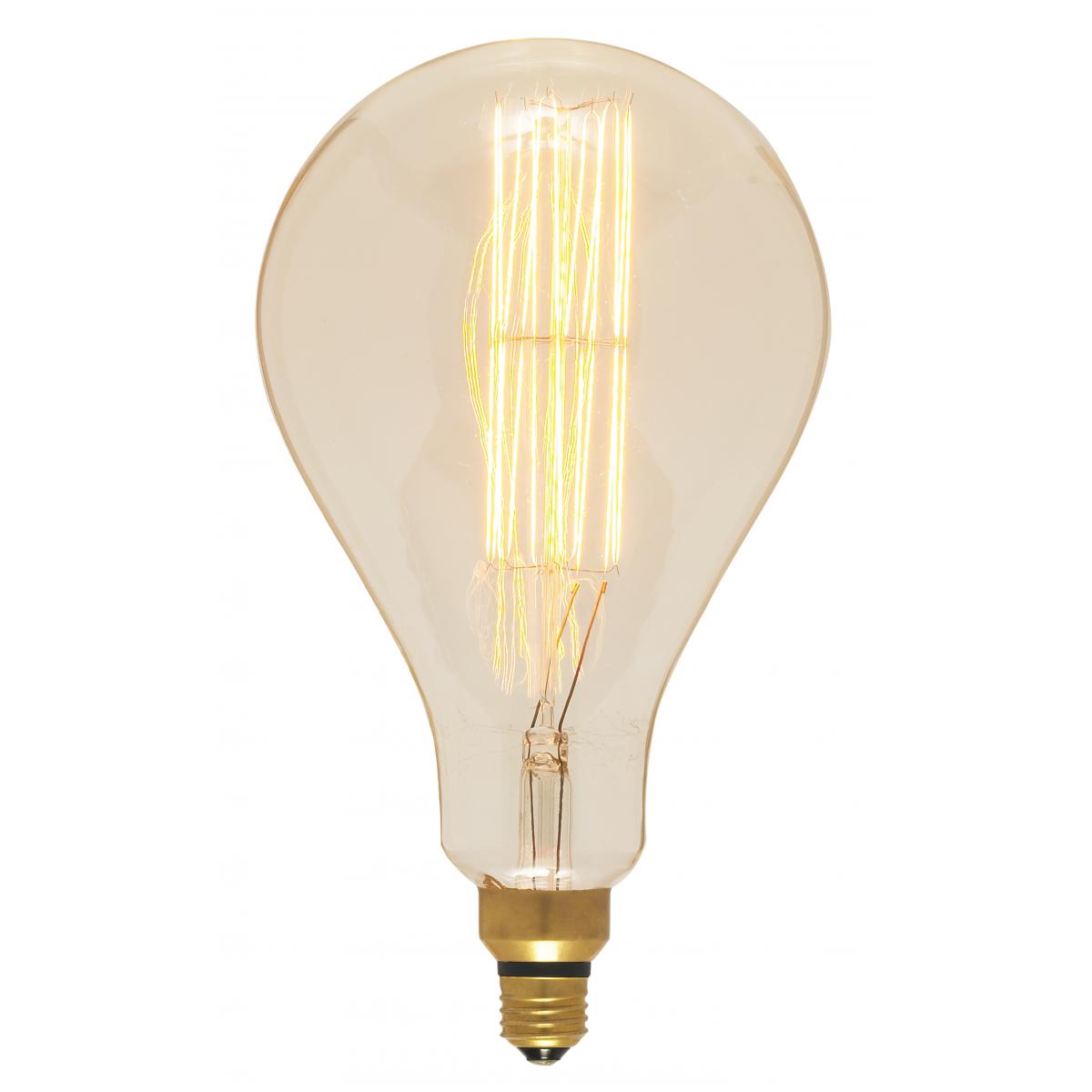 image of 60 Watt PS52 Incandescent vintage style - Amber - 2000 Average rated hours - Medium Base - 120 Volt