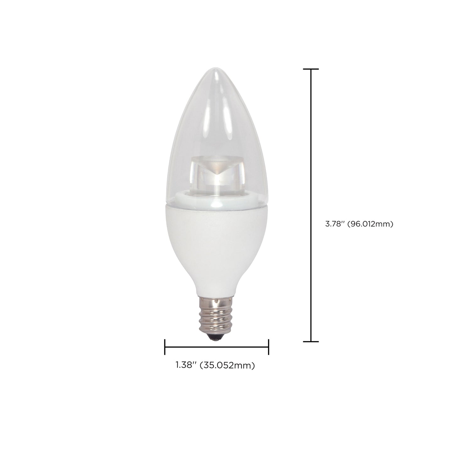 image of 3.5 Watt LED Candle - 3000K - Candelabra base - 120 Volt