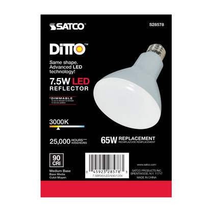 image of 7.5 Watt - BR30 LED - 3000K - Medium base - 120 Volt