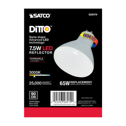 image of 7.5 Watt - BR30 LED - 3000K - GU24 base - 120 Volt