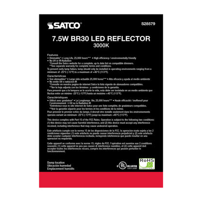 image of 7.5 Watt - BR30 LED - 3000K - GU24 base - 120 Volt