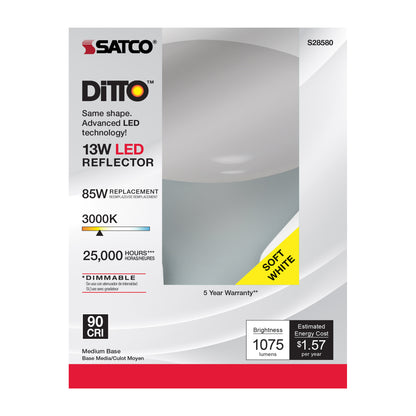 image of 13 Watt - BR40 LED - 3000K - Medium base - 120 Volt