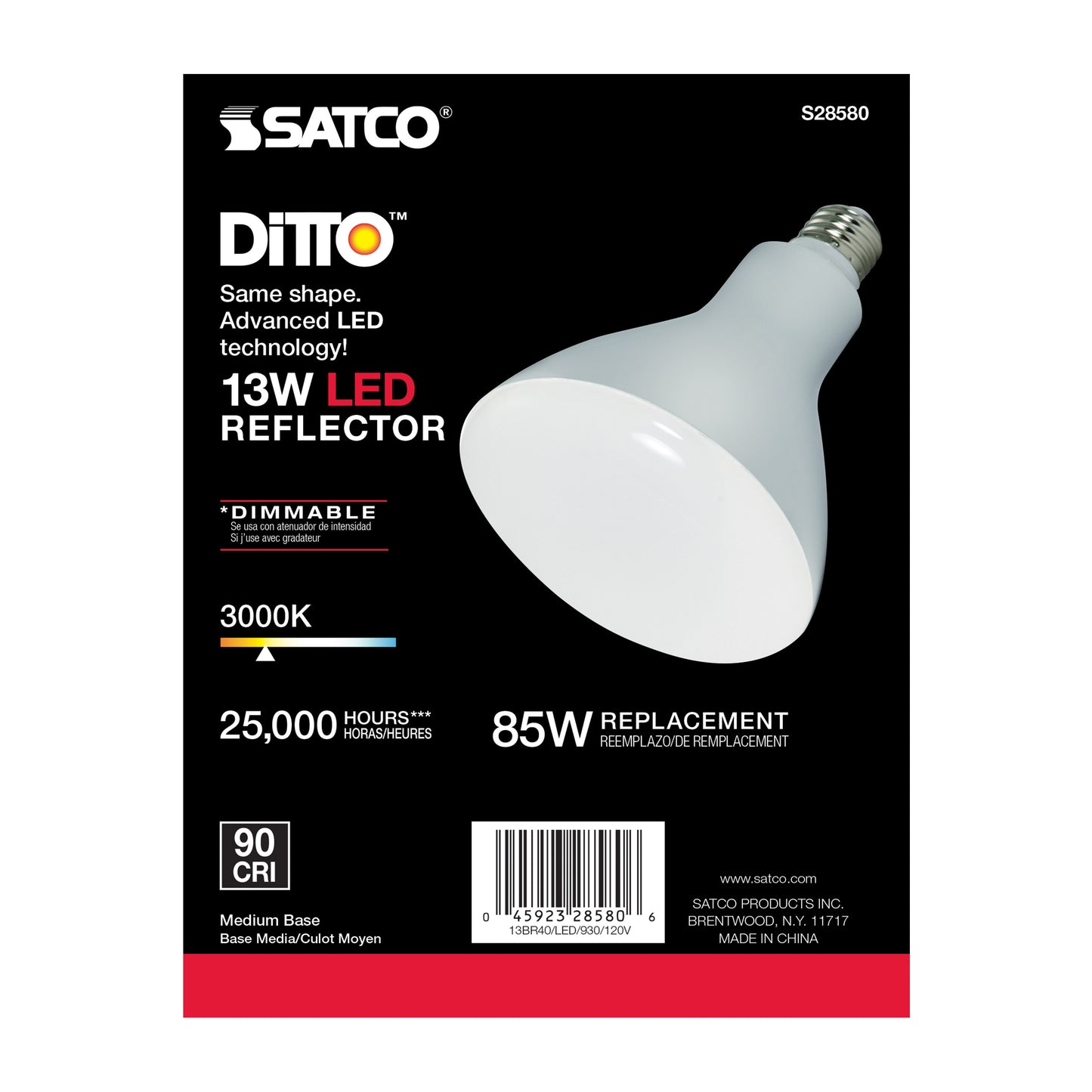 image of 13 Watt - BR40 LED - 3000K - Medium base - 120 Volt