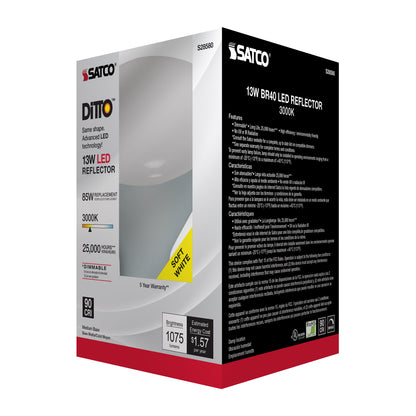 image of 13 Watt - BR40 LED - 3000K - Medium base - 120 Volt