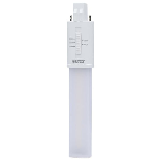 6 Watt LED PL 2-PIN - GX23 Base - 27K/30K/35K/40K/50K CCT Selectable - 120-277 Volt - Type B - Ballast Bypass
