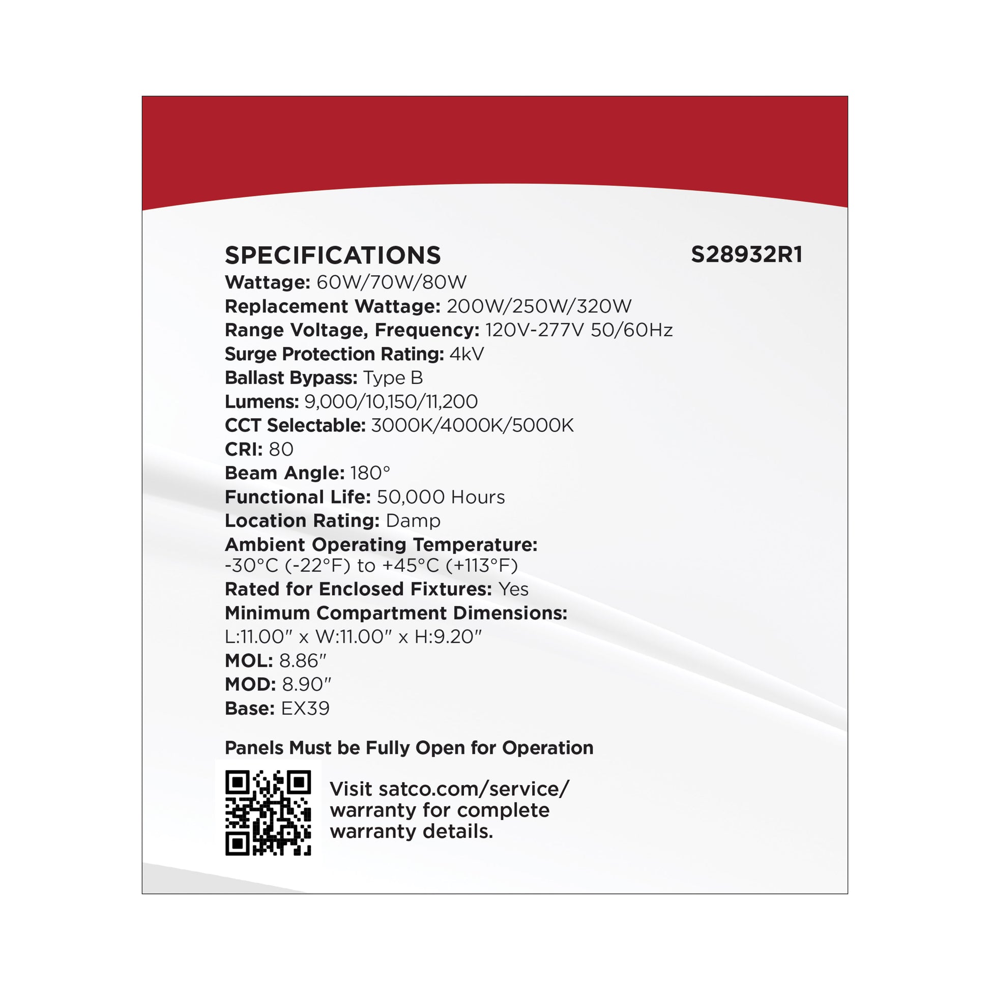 image of LED Shoe Box Lamp - 60/70/80 Wattage Selectable - 3K/4K/5K CCT Selectable - 120-277 Volt - White Finish