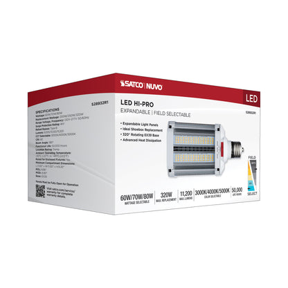 image of LED Shoe Box Lamp - 60/70/80 Wattage Selectable - 3K/4K/5K CCT Selectable - 120-277 Volt - White Finish