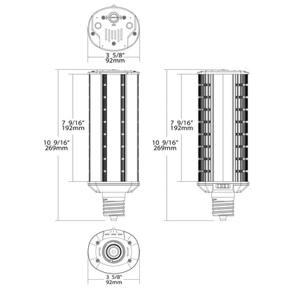 image of 20/40/60 Wattage Selectable - LED Hi-Pro Wall Pack - CCT Selectable 3K/4K/5K - Type B - Ballast Bypass - Extended Mogul base - 100-277 Volt - ColorQuick Technology - PowerQuick Technology
