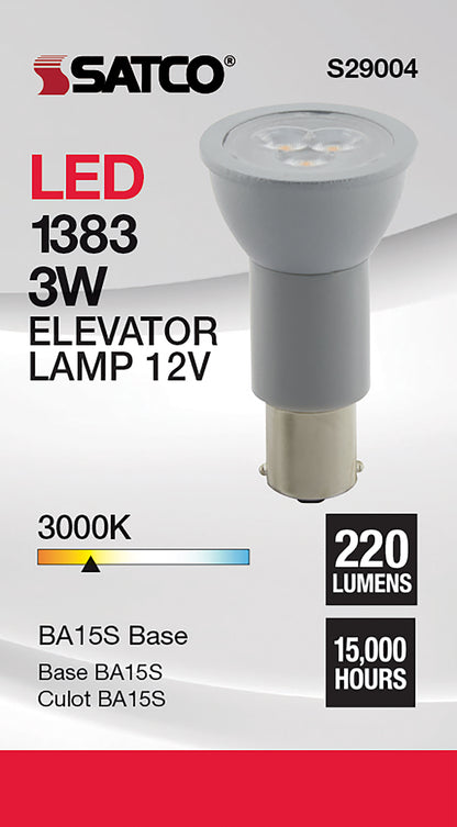 image of 3 Watt - R12 LED - 3000K - Bayonet Single Contact Base - 12 Volt