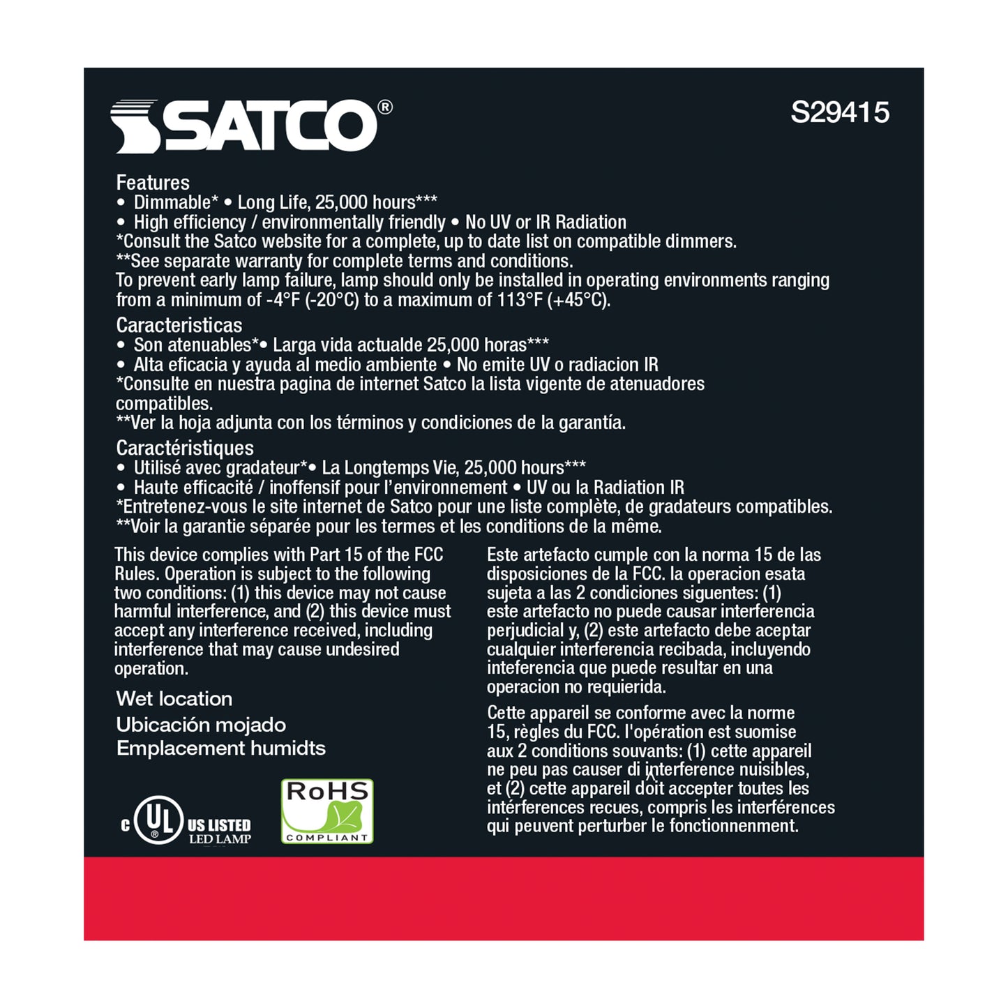 image of 12.5 Watt - PAR30SN LED - 2700K - 40 deg. Beam Angle - Medium base - 120 Volt