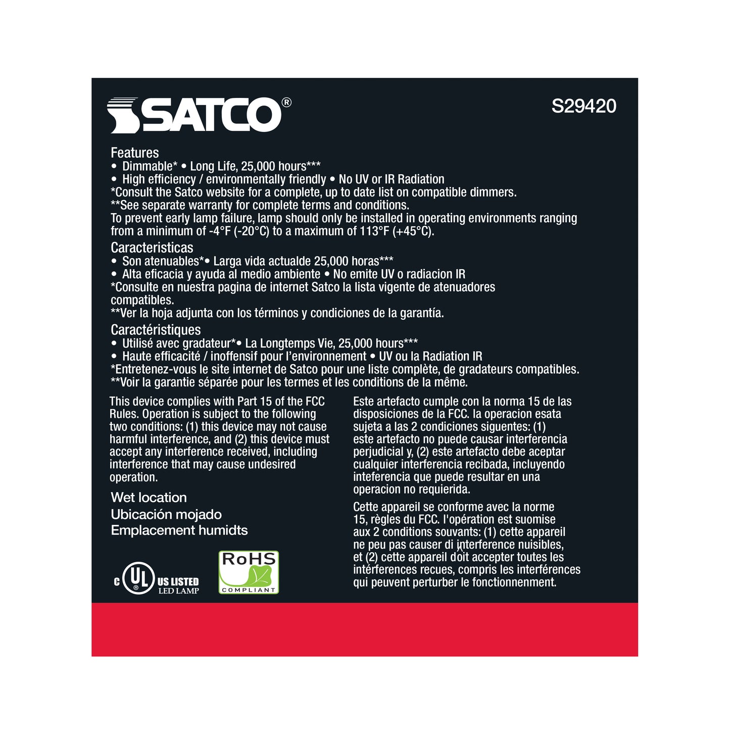 image of 12.5 Watt - PAR30SN LED - 2700K - 60 deg. Beam Angle - Medium base - 120 Volt