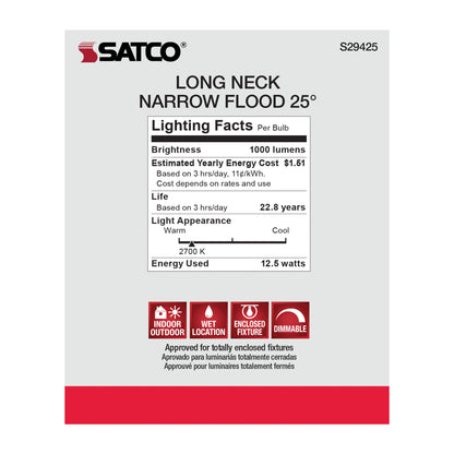 image of 12.5 Watt - PAR30LN LED - 2700K - 25 deg. Beam Angle - Medium base - 120 Volt