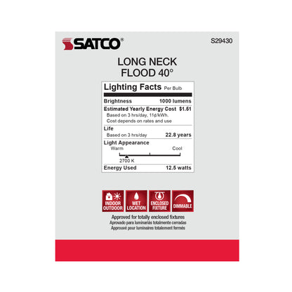 image of 12.5 Watt - PAR30LN LED - 2700K - 40 deg. Beam Angle - Medium base - 120 Volt