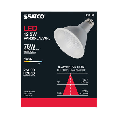 image of 12.5 Watt - PAR30LN LED - 2700K - 60 deg. Beam Angle - Medium base - 120 Volt
