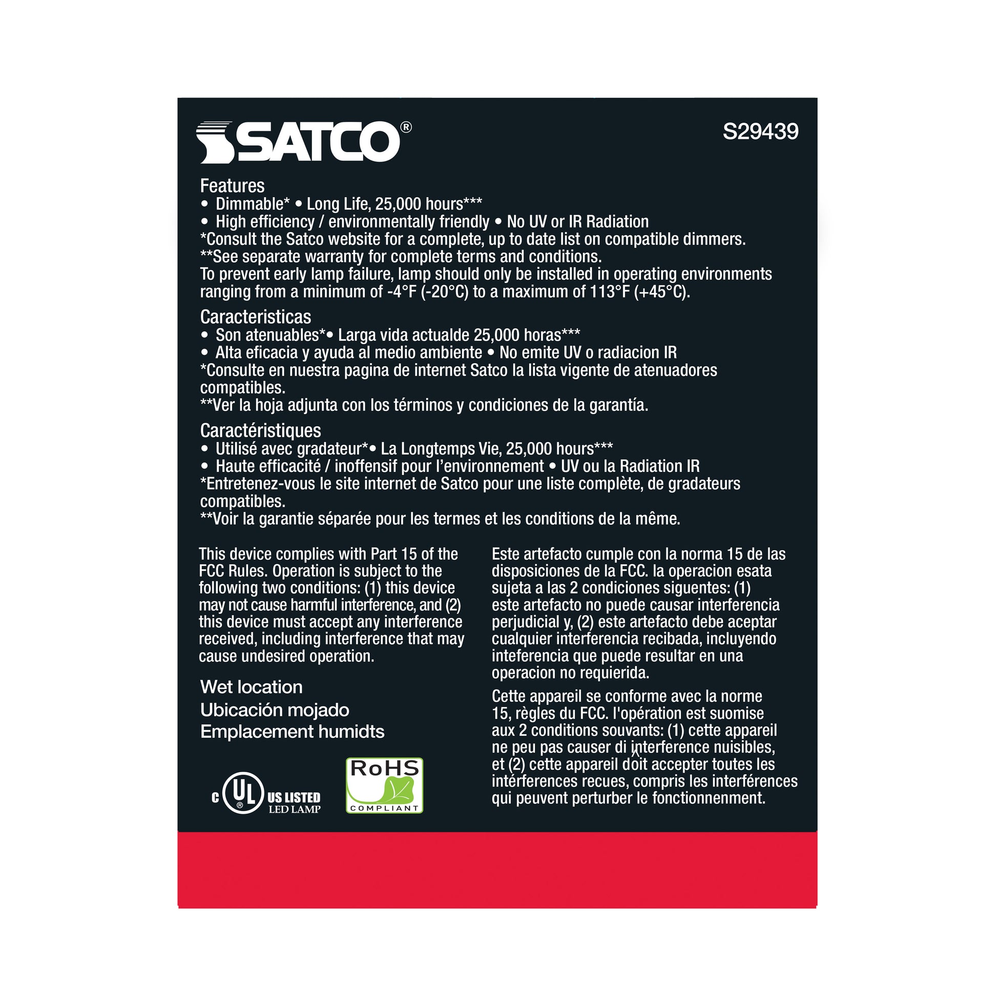 image of 12.5 Watt - PAR30LN LED - 2700K - 60 deg. Beam Angle - Medium base - 120 Volt