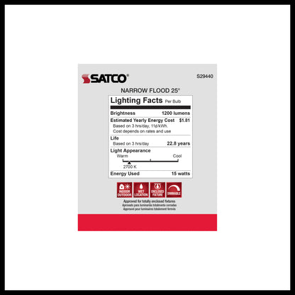 image of 15 Watt - PAR38 LED - 2700K - 25 deg. Beam Angle - Medium base - 120 Volt