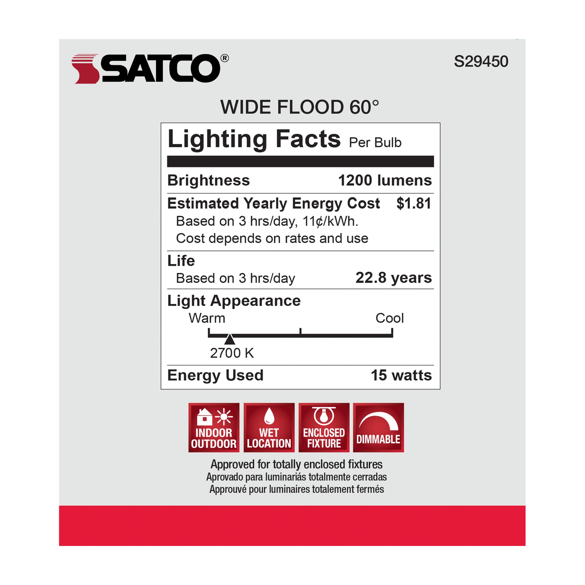 image of 15 Watt - PAR38 LED - 2700K - 60 deg. Beam Angle - Medium base - 120 Volt