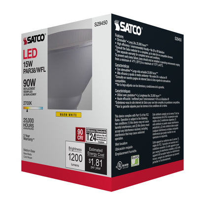 image of 15 Watt - PAR38 LED - 2700K - 60 deg. Beam Angle - Medium base - 120 Volt