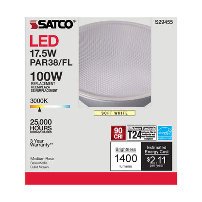 image of 17.5 Watt - PAR38 LED - 3000K - 40 deg. Beam Angle - Medium base - 120 Volt