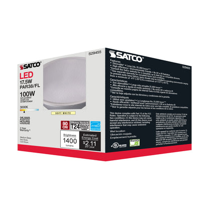 image of 17.5 Watt - PAR38 LED - 3000K - 40 deg. Beam Angle - Medium base - 120 Volt