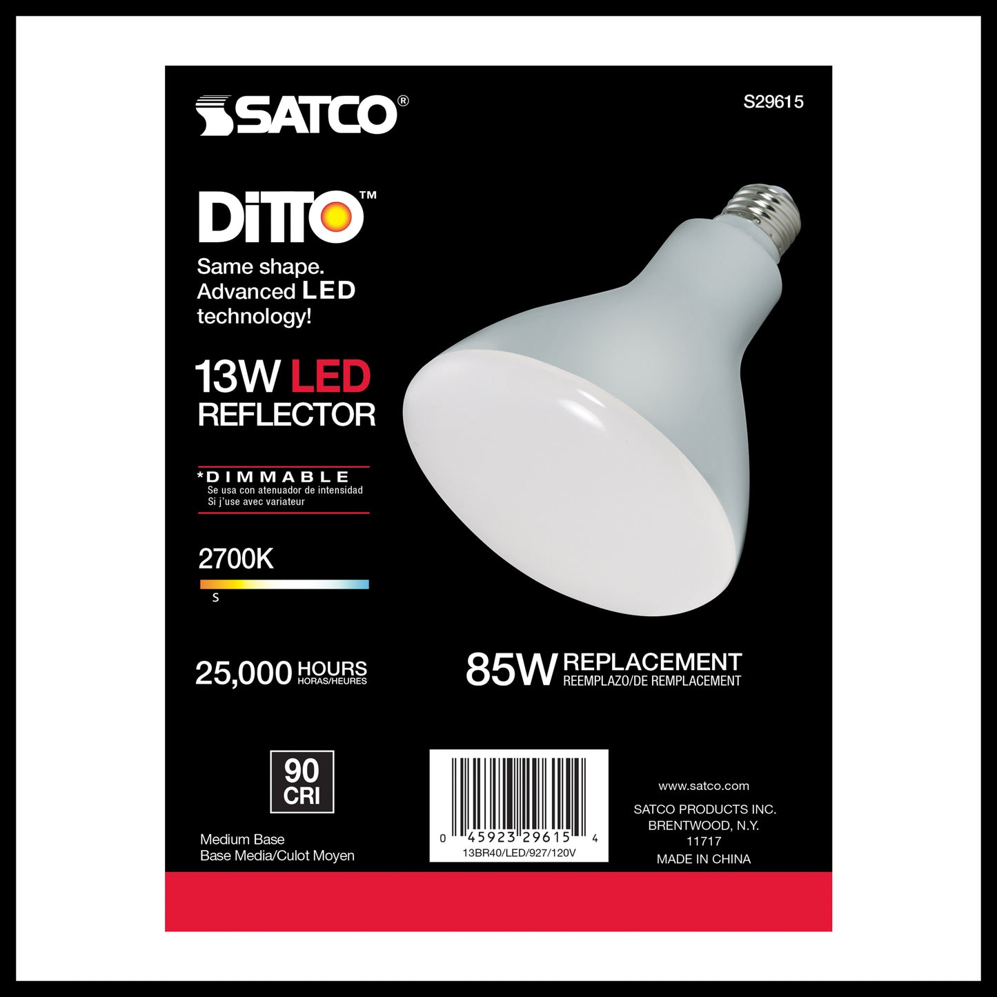 image of 13 Watt - BR40 LED - 2700K - Medium base - 120 Volt