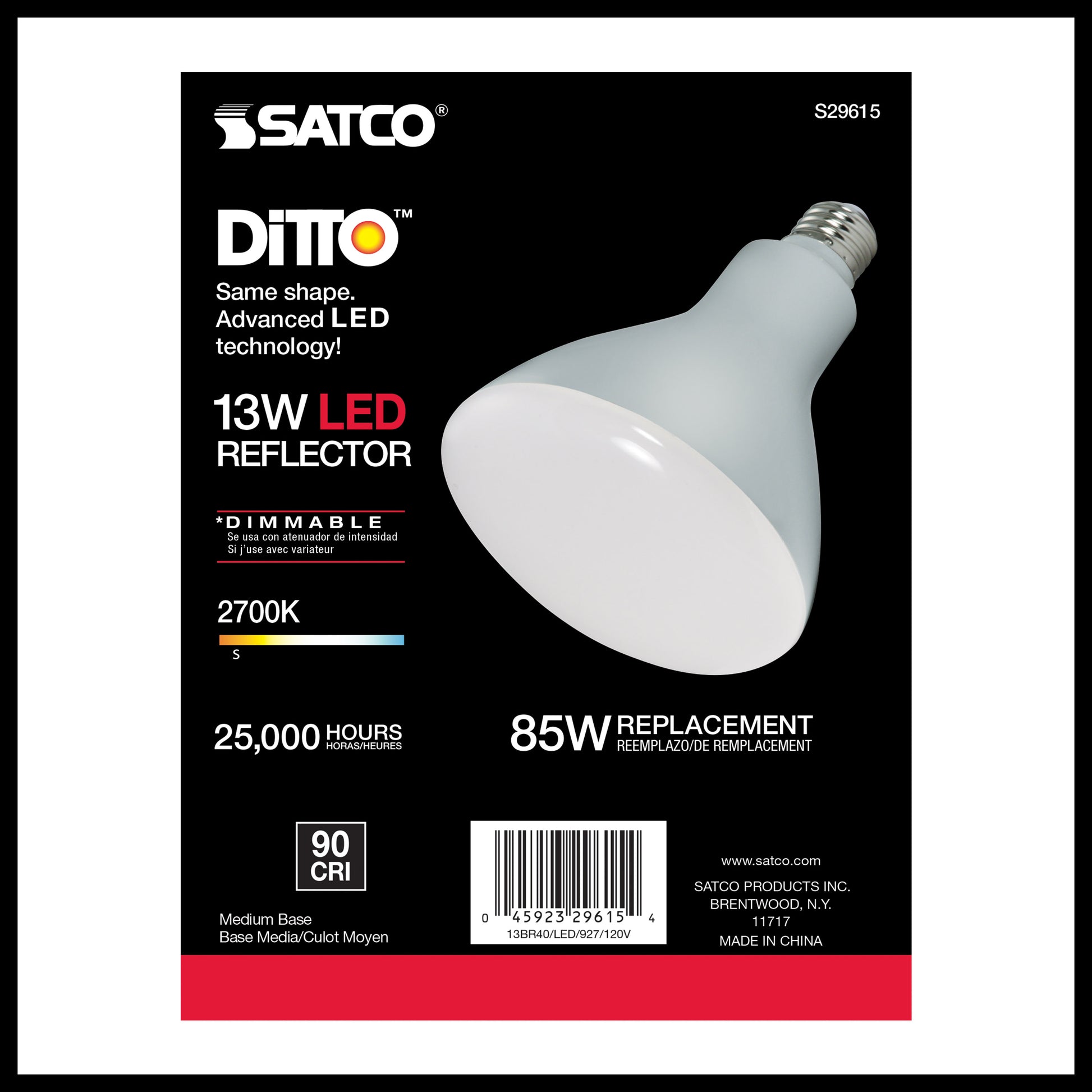 image of 13 Watt - BR40 LED - 2700K - Medium base - 120 Volt