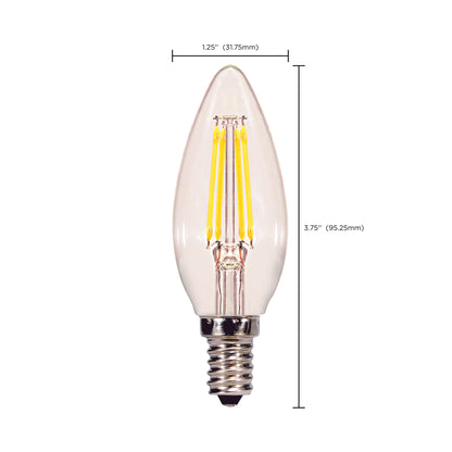 image of 4.5 Watt B11 LED - Clear - Candelabra base - 2700K - 350 Lumens - 120 Volt