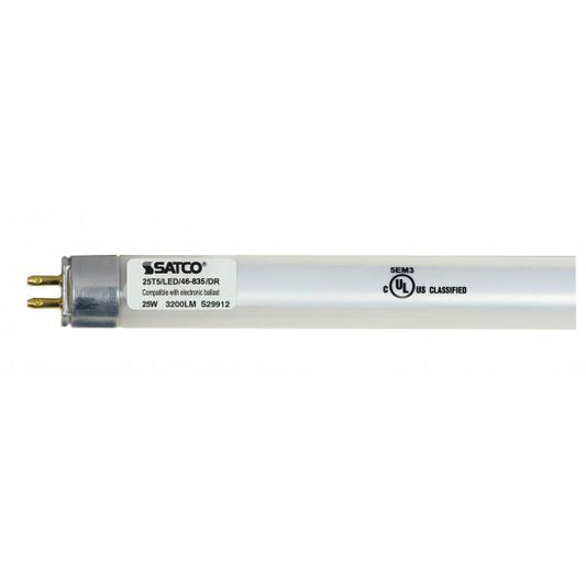 25 Watt T5 LED - Miniature bi-pin base - 3500K - 50000 Average rated hours - 3500 Lumens - Type A - Ballast dependent