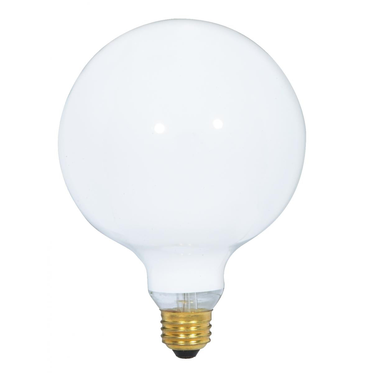 image of 25 Watt G40 Incandescent - Gloss White - 4000 Average rated hours - 110 Lumens - Medium base - 120 Volt