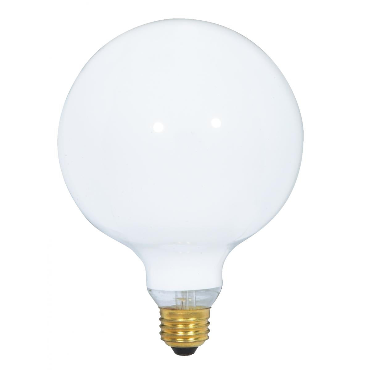 60 Watt G40 Incandescent - Gloss White - 4000 Average rated hours - 550 Lumens - Medium base - 120 Volt