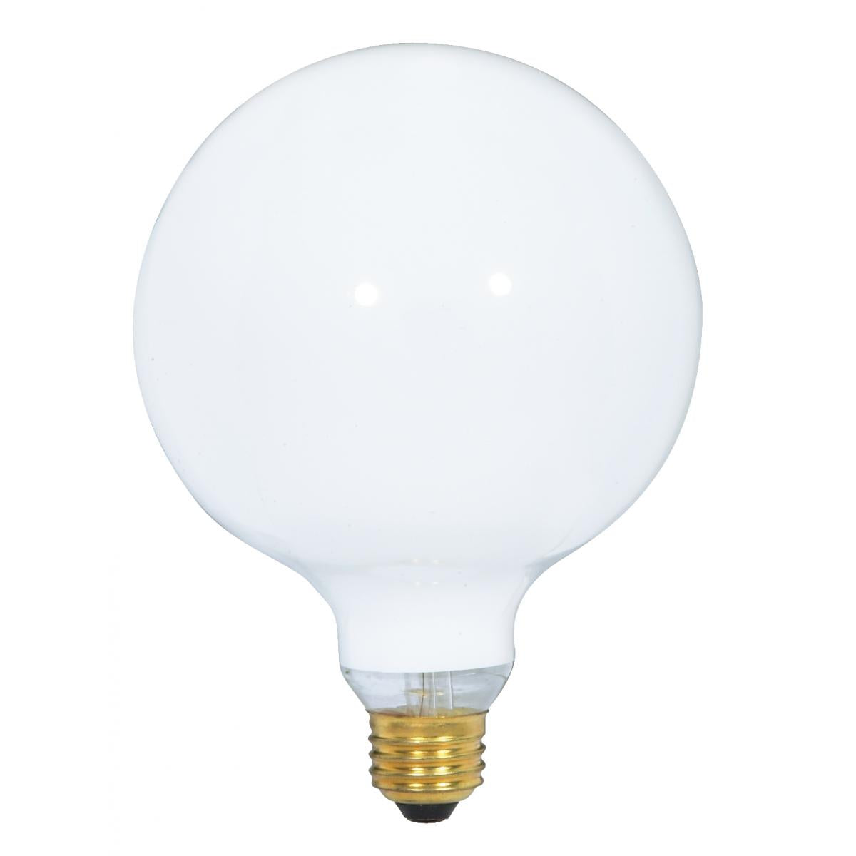 image of 100 Watt G40 Incandescent - Gloss White - 4000 Average rated hours - 1050 Lumens - Medium base - 120 Volt