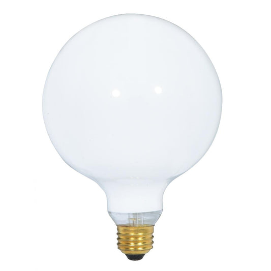 150 Watt G40 Incandescent - Gloss White - 4000 Average rated hours - 1550 Lumens - Medium base - 120 Volt
