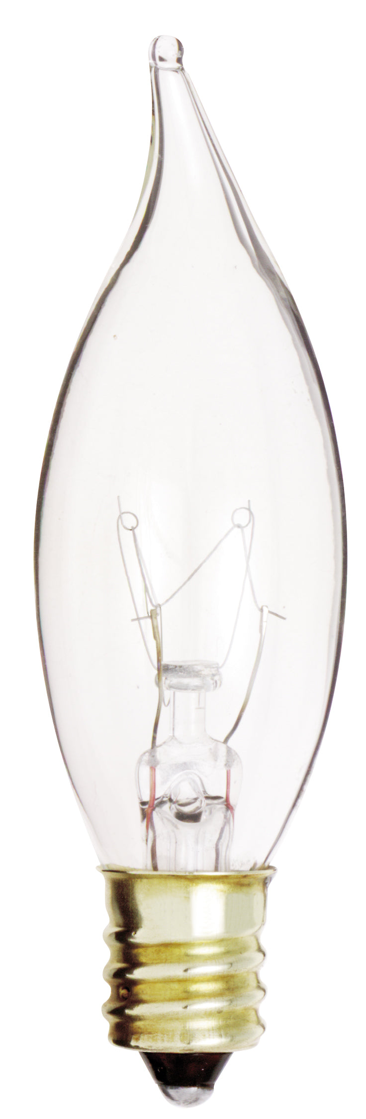image of 10 Watt CA7 Incandescent - Clear - 1500 Average rated hours - 80 Lumens - Candelabra base - 120 Volt