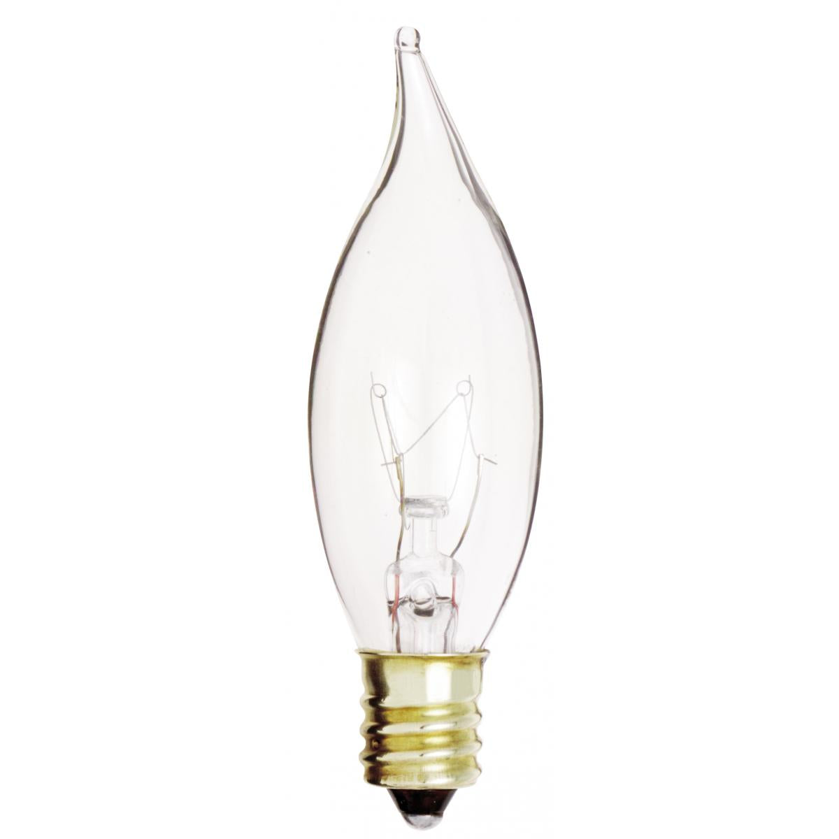 image of 10 Watt CA7 Incandescent - Clear - 1500 Average rated hours - 80 Lumens - Candelabra base - 120 Volt