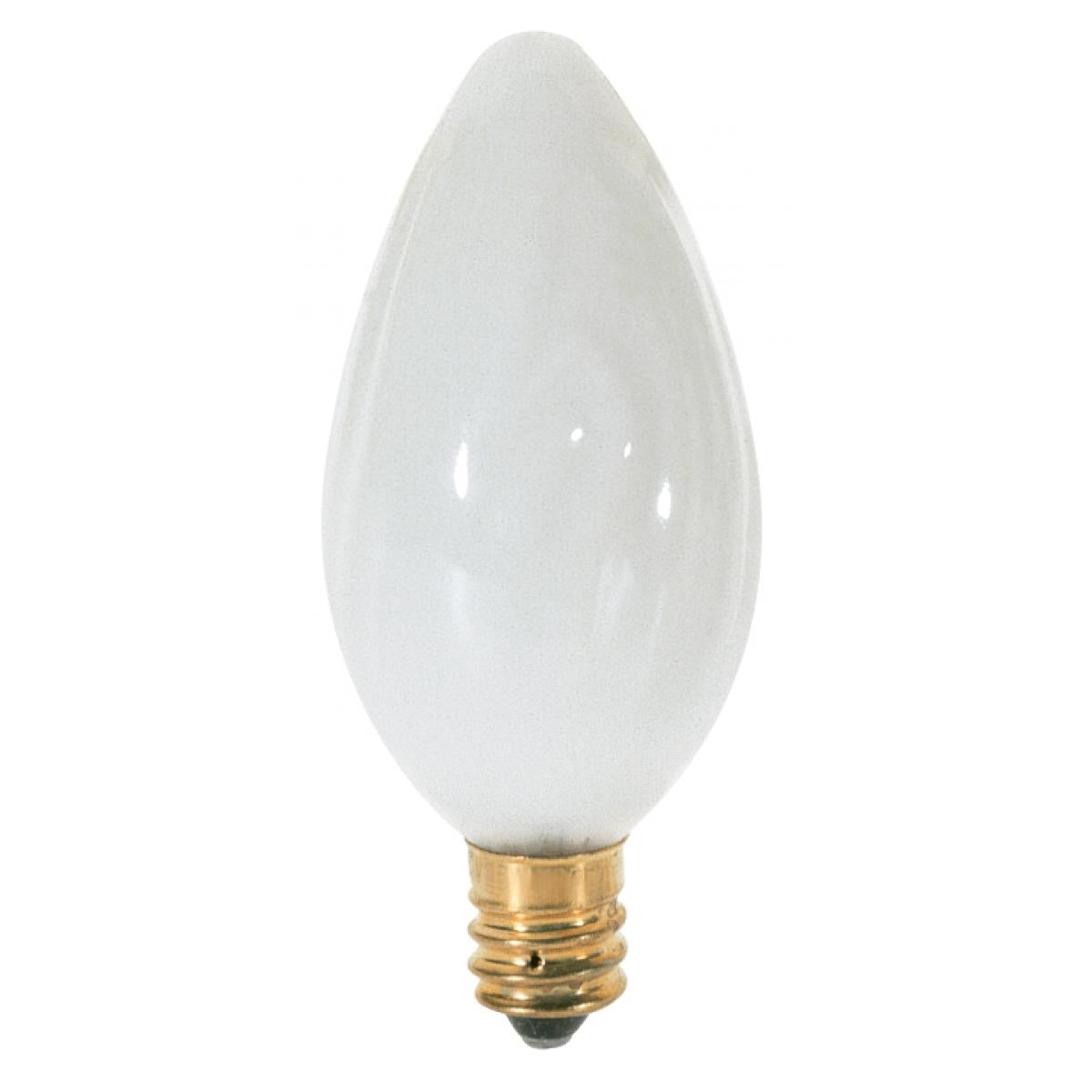 25 Watt F10 Incandescent - White - 1500 Average rated hours - 185 Lumens - Candelabra base - 120 Volt
