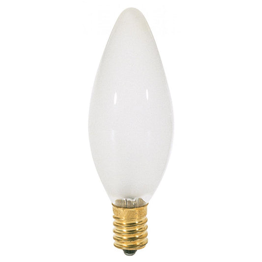 25 Watt BA9 1/2 Incandescent - Frost - 1500 Average rated hours - 220 Lumens - European base - 120 Volt