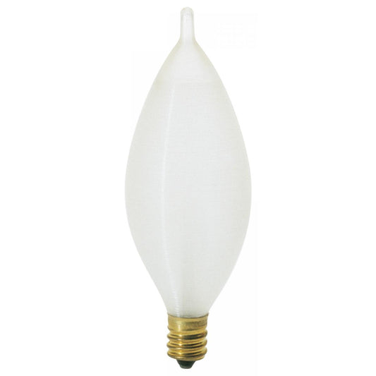 image of 25 Watt C11 Incandescent - Spun White - 4000 Average rated hours - 160 Lumens - Candelabra base - 120 Volt