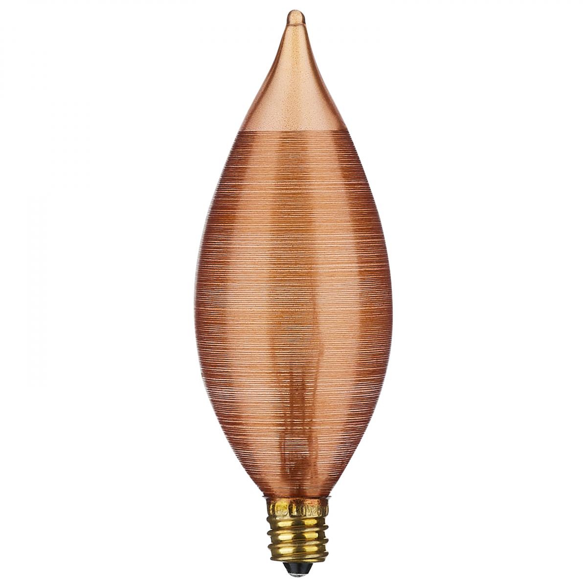 image of 25 Watt C11 Incandescent - Spun Amber - 4000 Average rated hours - Candelabra base - 120 Volt