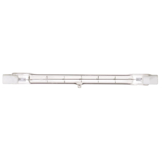 image of 100 Watt - Halogen - T3 - Clear - 1500 Average rated hours - 1650 Lumens - Double Ended base - 118mm - 120 Volt - Carded