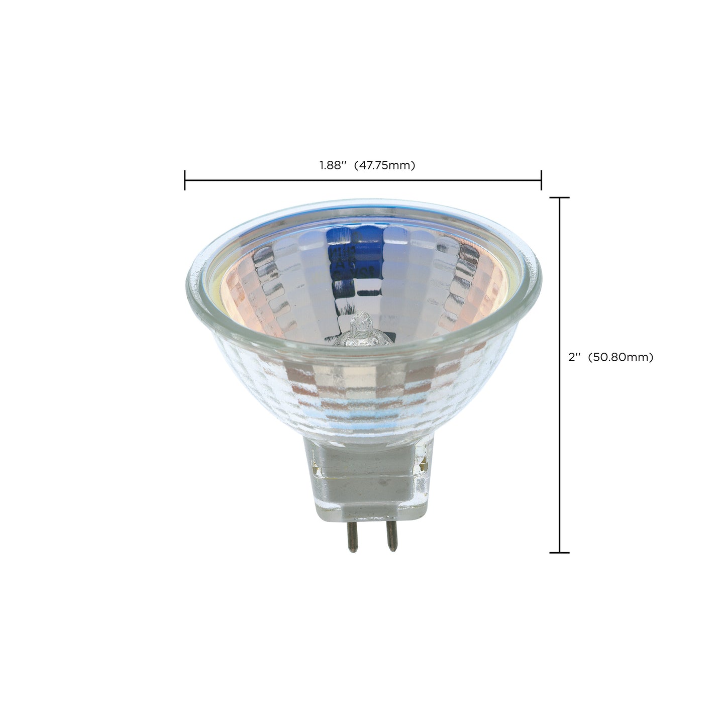 image of 20 Watt - Halogen - MR16 - BAB - 2000 Average rated hours - Miniature 2 Pin Round base - 12 Volt - Carded