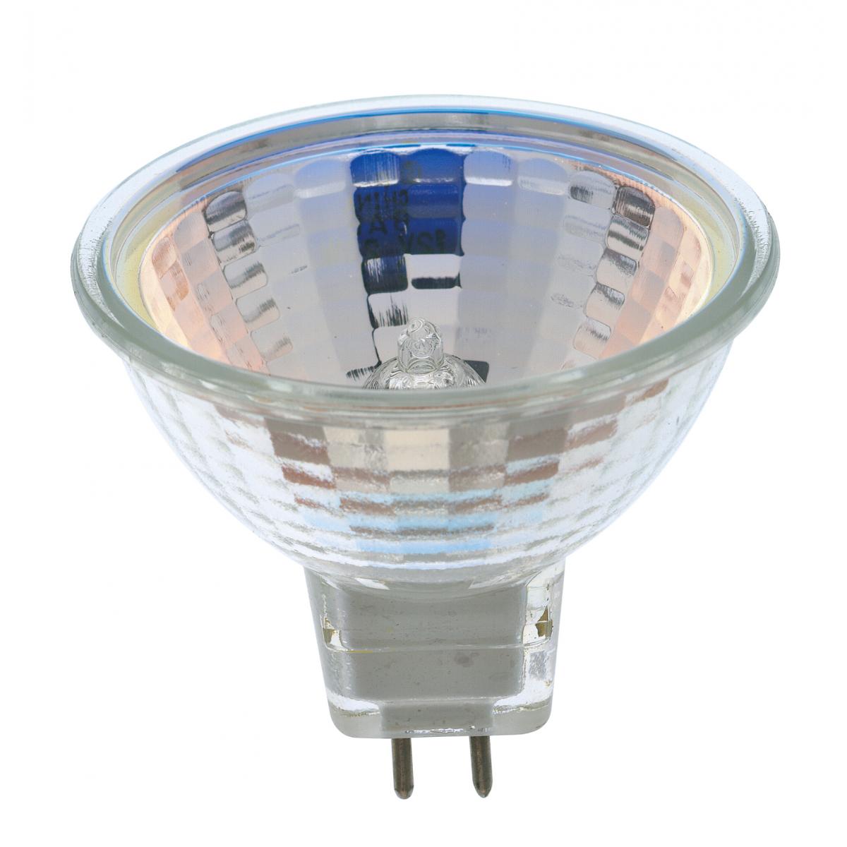 image of 20 Watt - Halogen - MR16 - BAB - 2000 Average rated hours - Miniature 2 Pin Round base - 12 Volt - Carded