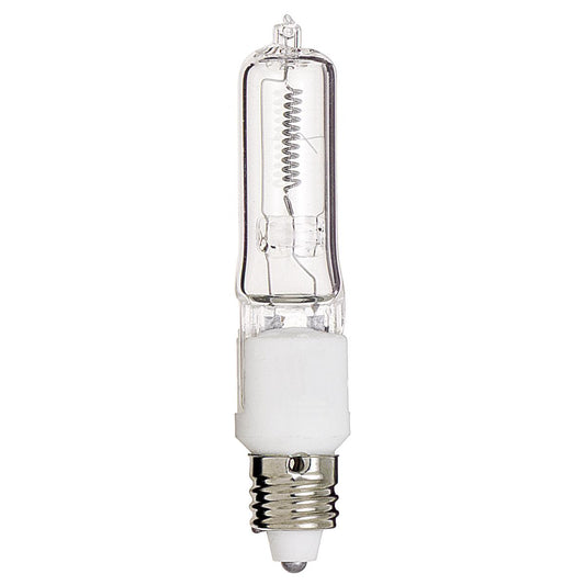 image of 75 Watt - Halogen - T4 - Clear - 2000 Average rated hours - 1250 Lumens - Mini Candelabra base - 120 Volt - Carded