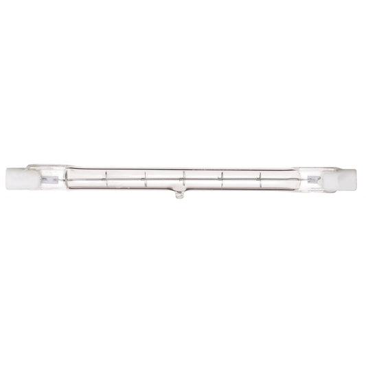 image of 150 Watt - Halogen - T3 - Clear - 1500 Average rated hours - 2400 Lumens - Double Ended base - 118mm - 120 Volt - Carded