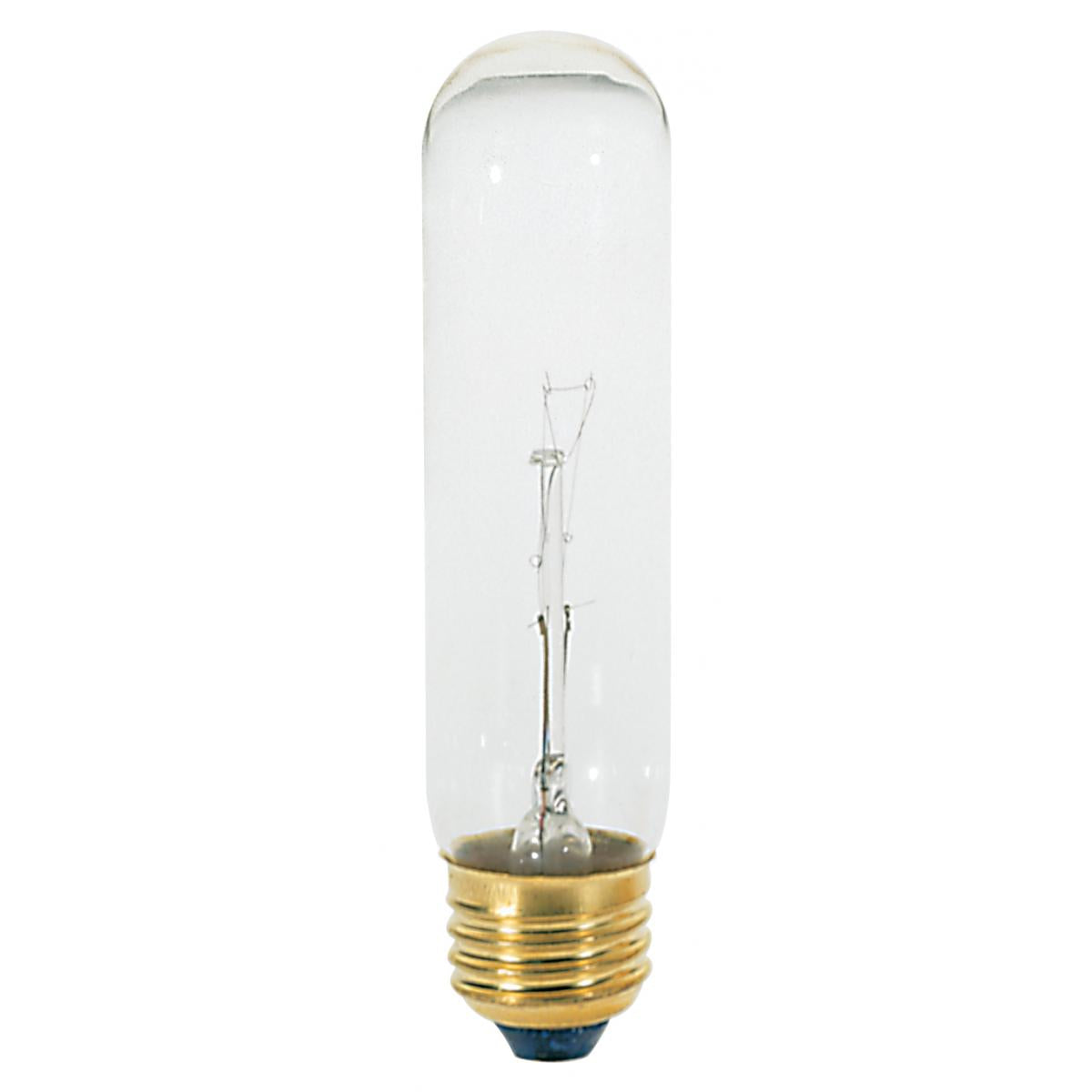 image of 25 Watt T10 Incandescent - Clear - 2000 Average rated hours - 200 Lumens - Medium base - 120 Volt - Carded